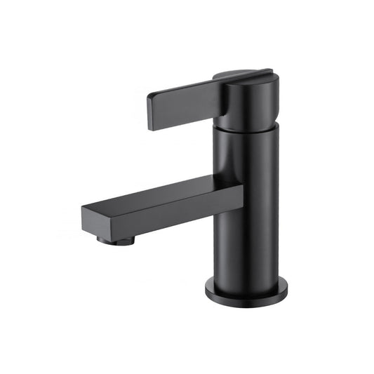 Flusso Faucets Serie 145 Single Hole Top Handle Bathroom Faucet in Matte Black