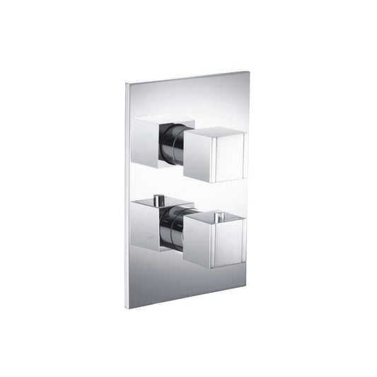 Flusso Faucets Serie 150 3/4" Two Output Thermostatic Valve and Trim With 2-Way Diverter in Chrome