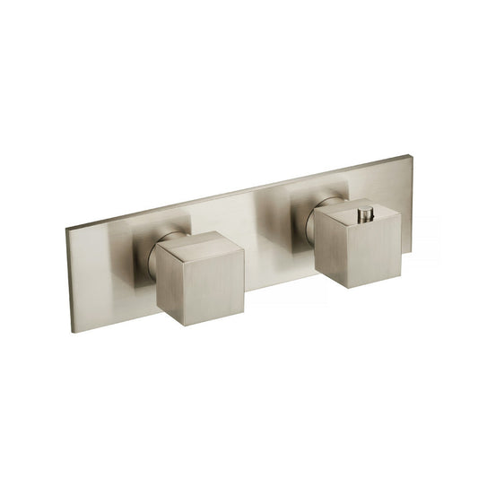 Flusso Faucets Serie 160 3/4" Three Output Horizontal Thermostatic Shower Valve and Trim in Brushed Nickel