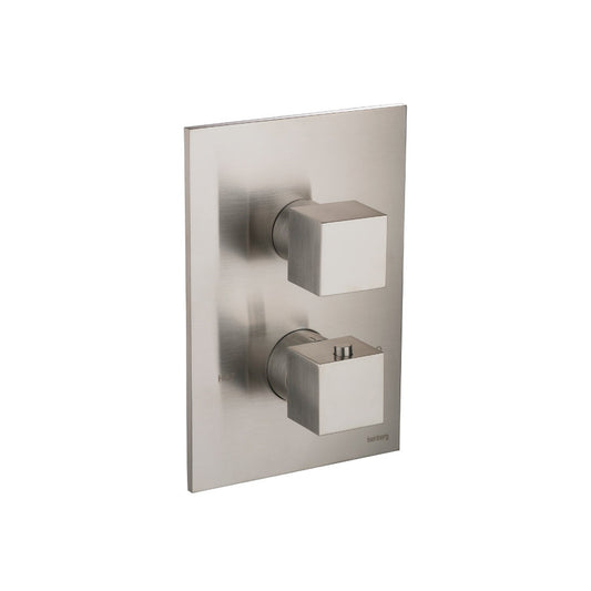 Flusso Faucets Serie 160 3/4" Two Output Thermostatic Valve and Trim With 2-Way Diverter in Brushed Nickel