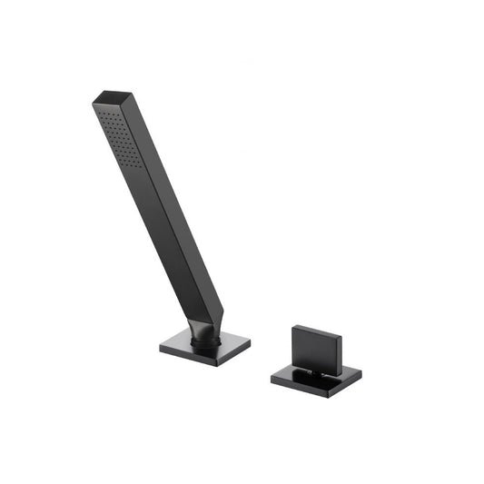 Flusso Faucets Serie 160 Deck Diverter With Holder and Hose in Matte Black