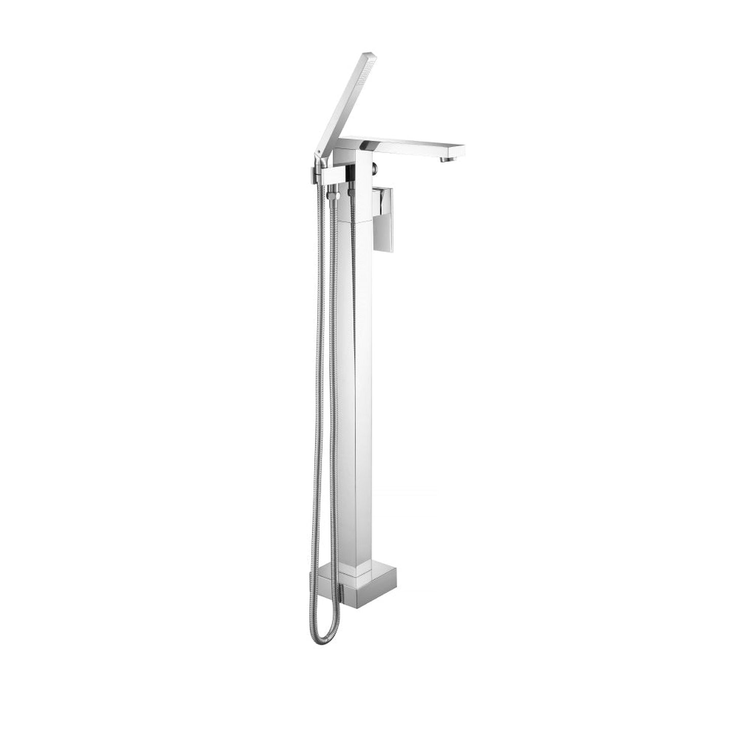 Flusso Faucets Serie 160 Freestanding Floor Mount Bathtub / Tub Filler With Hand Shower in Chrome