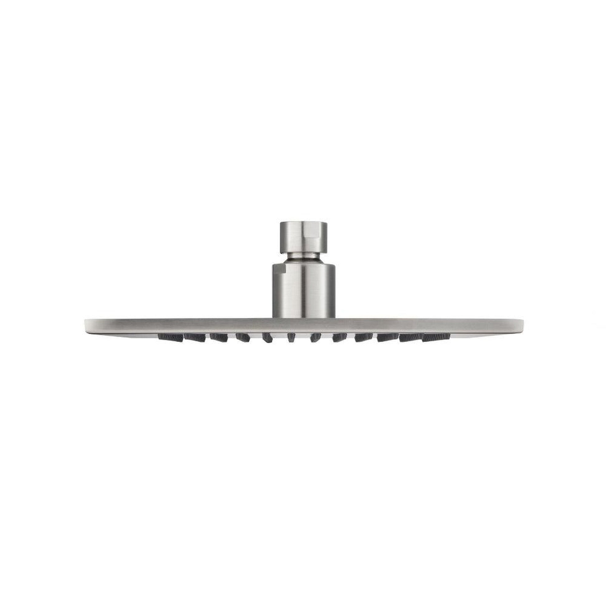 Flusso Faucets Serie 160 Single Output Brushed Nickel PVD Wall-Mounted Shower Set With Single Function Square Rain Shower Head, Two-Handle Shower Trim and 1-Output Wall-Mounted Thermostatic Shower Valve With Integrated Volume Control