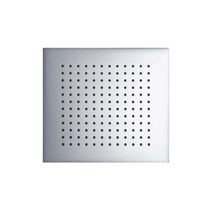 Flusso Faucets Serie 160 Single Output Chrome Wall-Mounted Shower Set With Single Function Square Rain Shower Head, Two-Handle Shower Trim and 1-Output Wall-Mounted Thermostatic Shower Valve With Integrated Volume Control