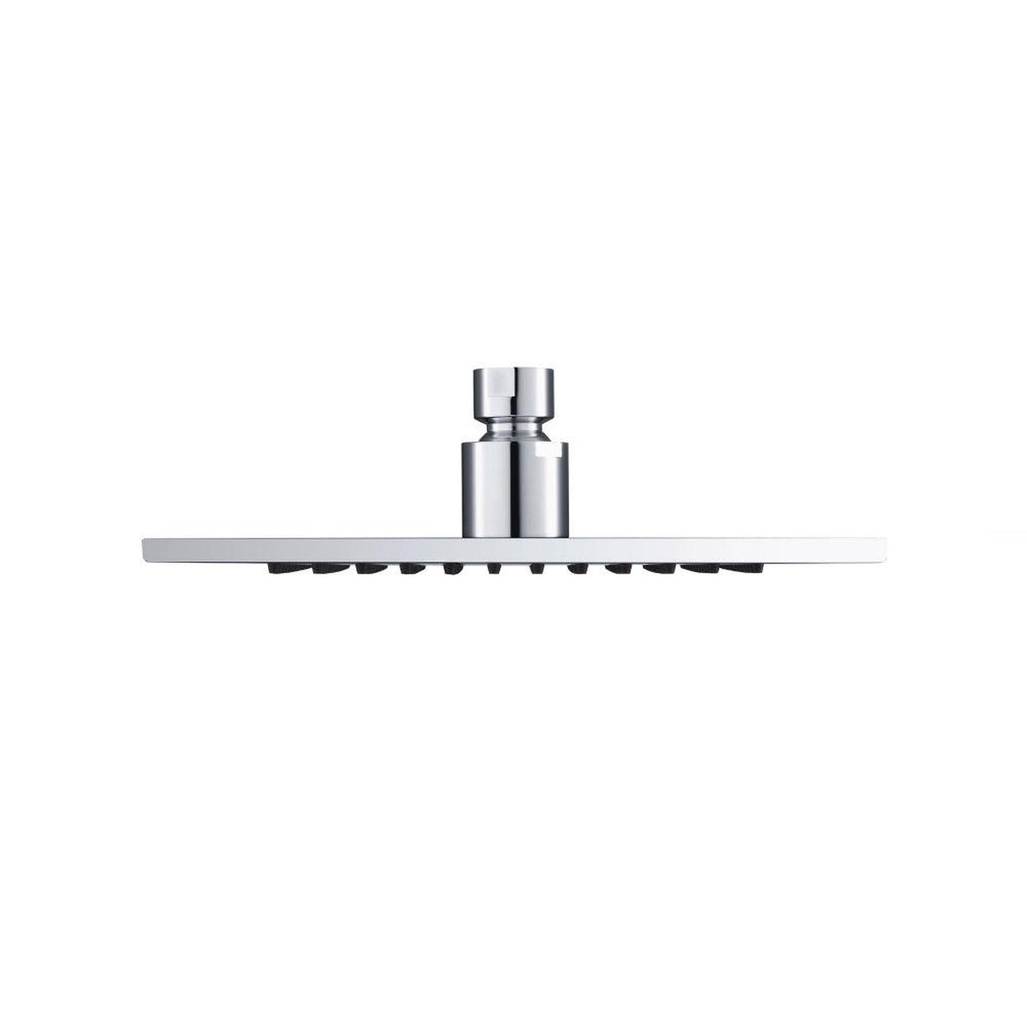 Flusso Faucets Serie 160 Single Output Chrome Wall-Mounted Shower Set With Single Function Square Rain Shower Head, Two-Handle Shower Trim and 1-Output Wall-Mounted Thermostatic Shower Valve With Integrated Volume Control