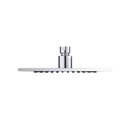 Flusso Faucets Serie 160 Single Output Chrome Wall-Mounted Shower Set With Single Function Square Rain Shower Head, Two-Handle Shower Trim and 1-Output Wall-Mounted Thermostatic Shower Valve With Integrated Volume Control