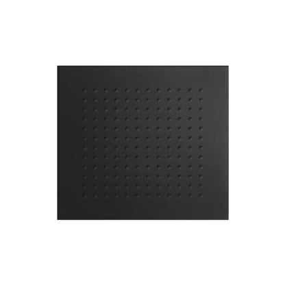 Flusso Faucets Serie 160 Single Output Matte Black Wall-Mounted Shower Set With Single Function Square Rain Shower Head, Two-Handle Shower Trim and 1-Output Wall-Mounted Thermostatic Shower Valve With Integrated Volume Control