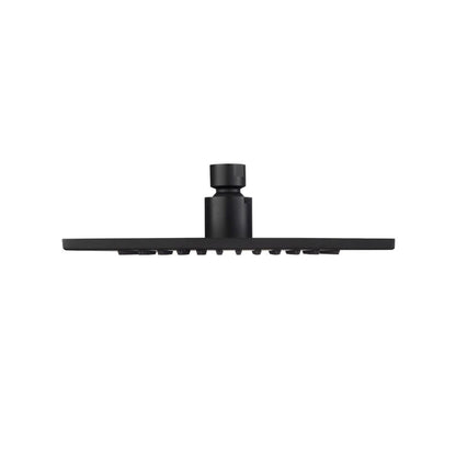 Flusso Faucets Serie 160 Single Output Matte Black Wall-Mounted Shower Set With Single Function Square Rain Shower Head, Two-Handle Shower Trim and 1-Output Wall-Mounted Thermostatic Shower Valve With Integrated Volume Control