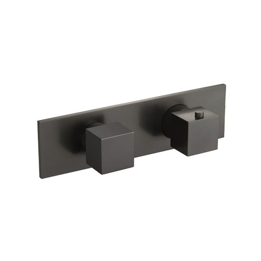 Flusso Faucets Serie 160 Single Output Trim for Thermostatic Valve in Matte Black