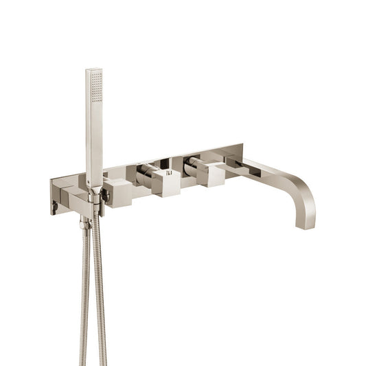 Flusso Faucets Serie 160 Trim for Wall Mount Tub Filler With Hand Shower in Polished Nickel