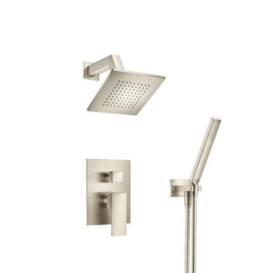 Flusso Faucets Serie 160 Two Output Shower Set With Shower Head and Hand Held in Brushed Nickel (160.3250BN)