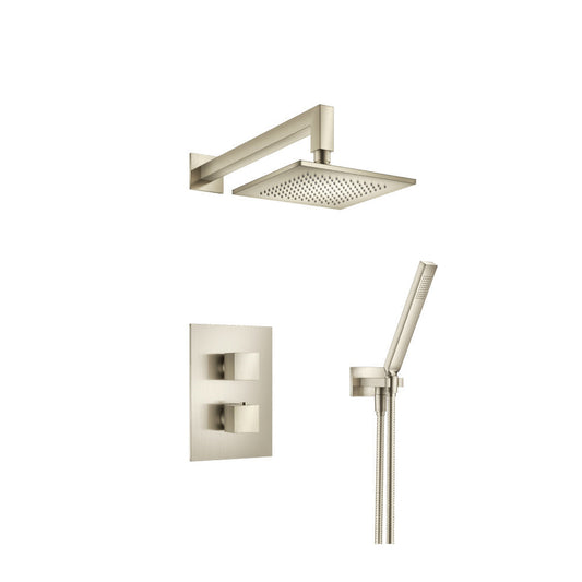 Flusso Faucets Serie 160 Two Output Shower Set With Shower Head and Hand Held in Brushed Nickel (160.7050BN)