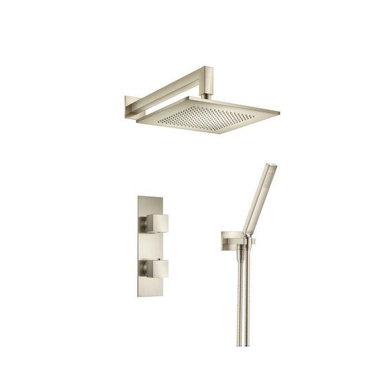 Flusso Faucets Serie 160 Two Output Shower Set With Shower Head and Hand Held in Brushed Nickel (160.7250BN)