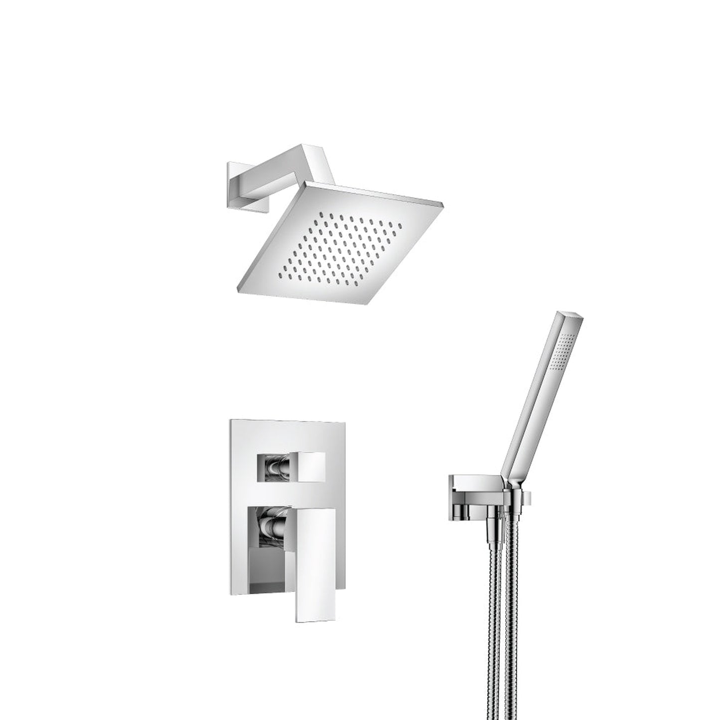 Flusso Faucets Serie 160 Two Output Shower Set With Shower Head and Hand Held in Chrome (160.3250CP)