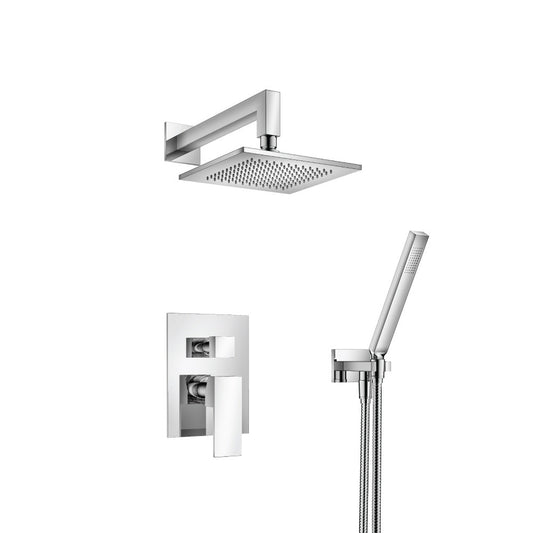 Flusso Faucets Serie 160 Two Output Shower Set With Shower Head and Hand Held in Chrome (160.3300CP)