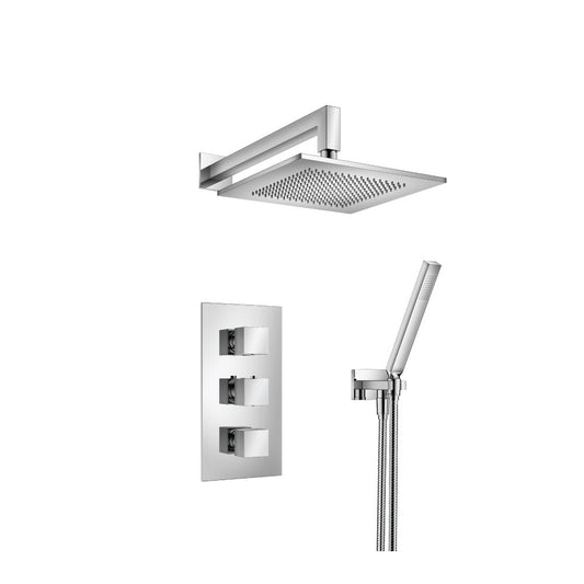 Flusso Faucets Serie 160 Two Output Shower Set With Shower Head and Hand Held in Chrome (160.7150CP)