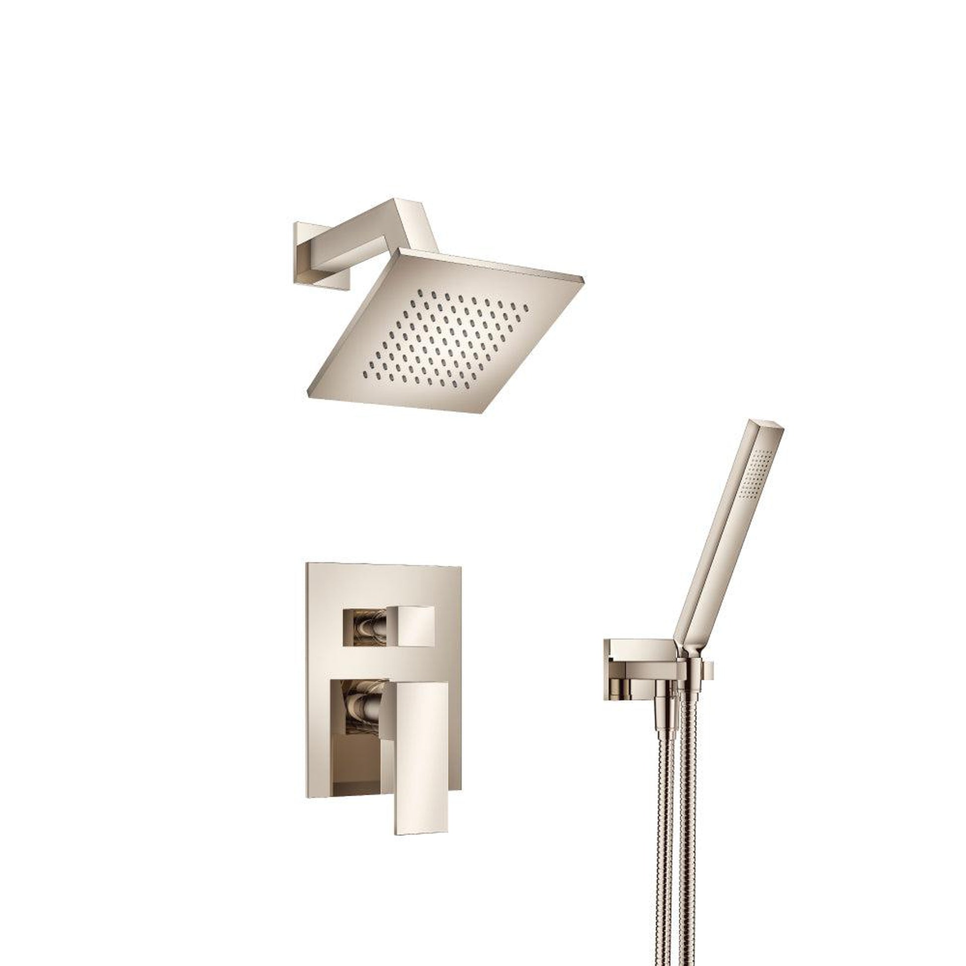 Flusso Faucets Serie 160 Two Output Shower Set With Shower Head and Hand Held in Polished Nickel (160.3250PN)
