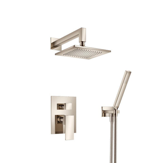 Flusso Faucets Serie 160 Two Output Shower Set With Shower Head and Hand Held in Polished Nickel (160.3300PN)