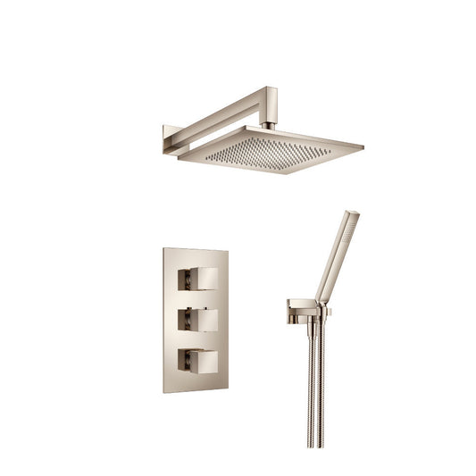 Flusso Faucets Serie 160 Two Output Shower Set With Shower Head and Hand Held in Polished Nickel (160.7150PN)