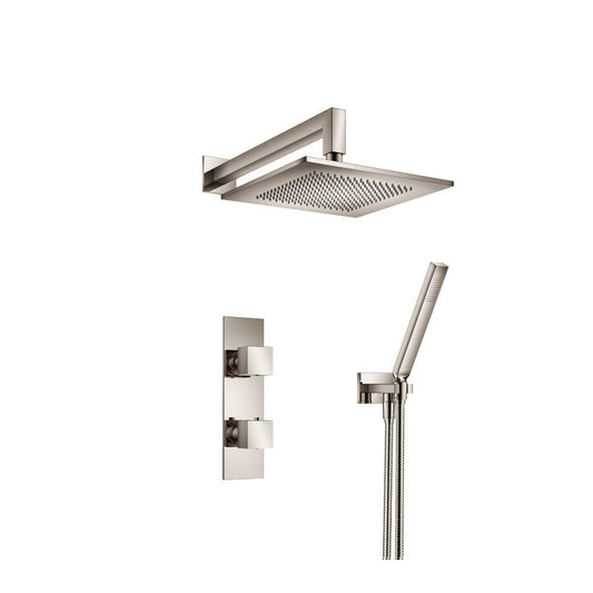 Flusso Faucets Serie 160 Two Output Shower Set With Shower Head and Hand Held in Polished Nickel (160.7250PN)