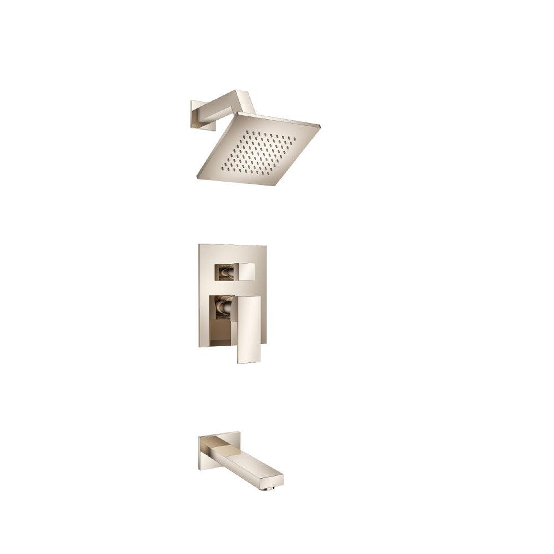Flusso Faucets Serie 160 Two Output Shower Set With Shower Head and Tub Spout in Polished Nickel