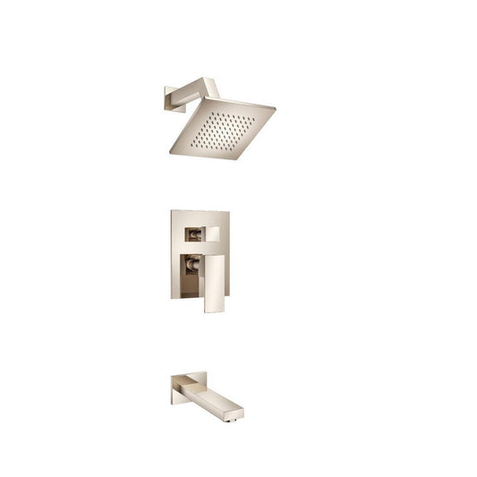 Flusso Faucets Serie 160 Two Output Shower Set With Shower Head and Tub Spout in Polished Nickel
