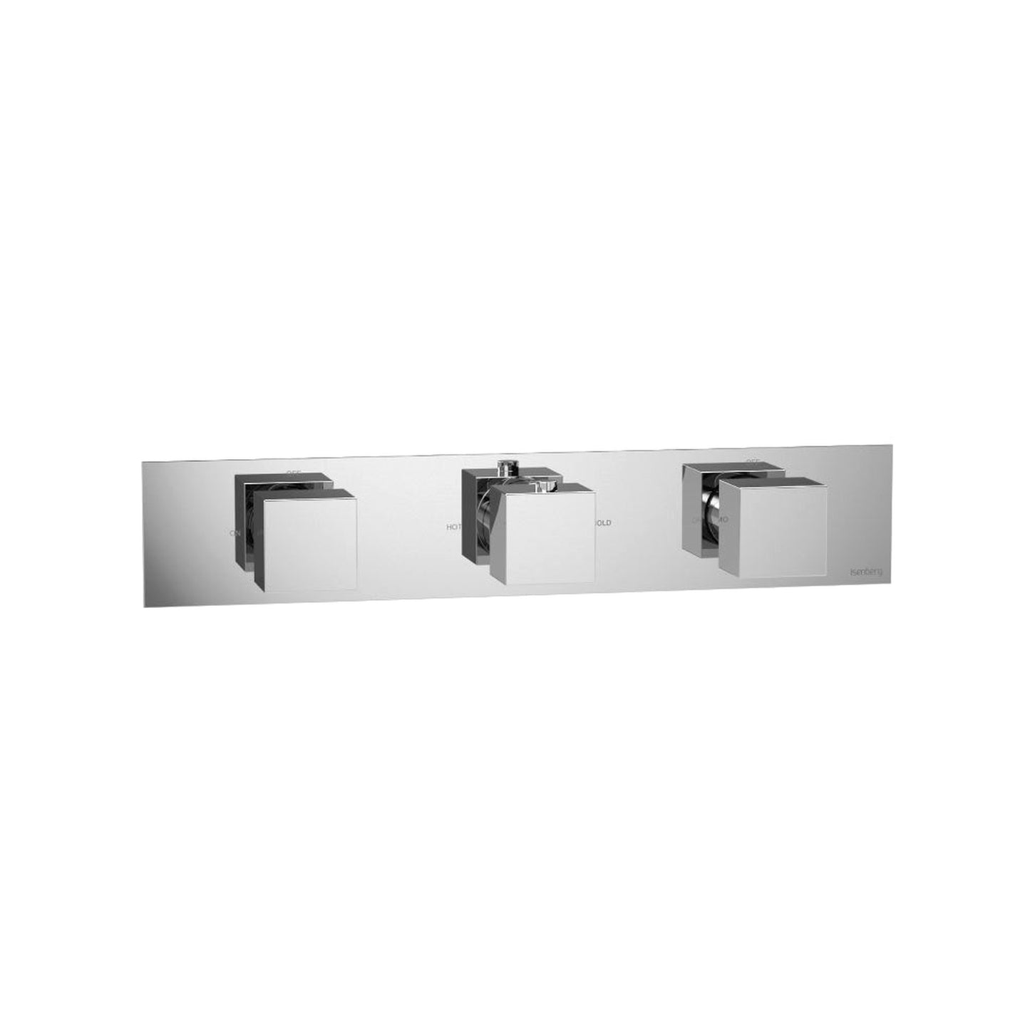 Flusso Faucets Serie 160 Two Output Trim for Horizontal Thermostatic Valve With 2 Volume Control in Chrome