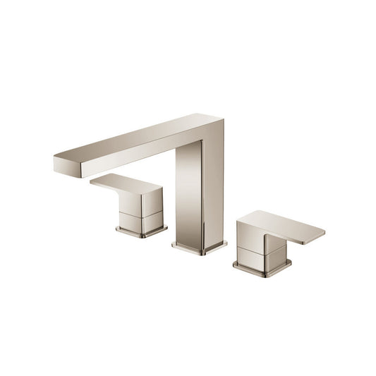 Flusso Faucets Serie 196 3 Hole Deck Mount Roman Tub Faucet in Polished Nickel