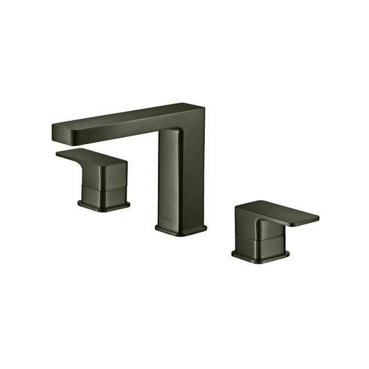 Flusso Faucets Serie 196 8" Widespread Three Hole Two Handle Bathroom Faucet in Dark Green