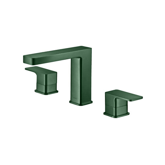 Flusso Faucets Serie 196 8" Widespread Three Hole Two Handle Bathroom Faucet in Leaf Green