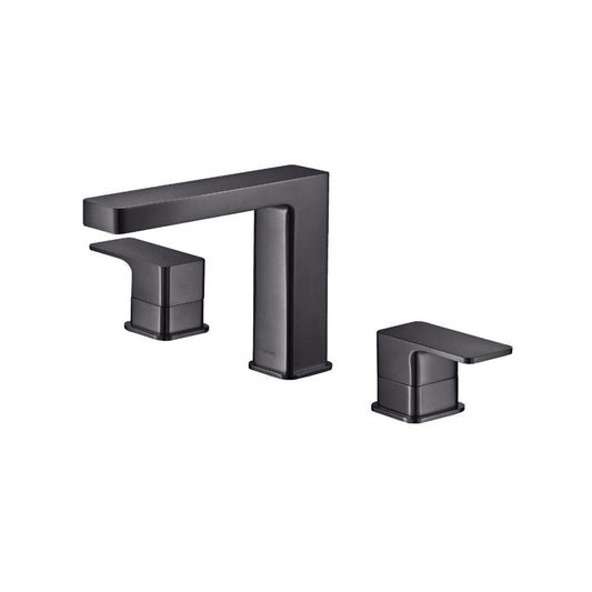 Flusso Faucets Serie 196 8" Widespread Three Hole Two Handle Bathroom Faucet in Rock Grey