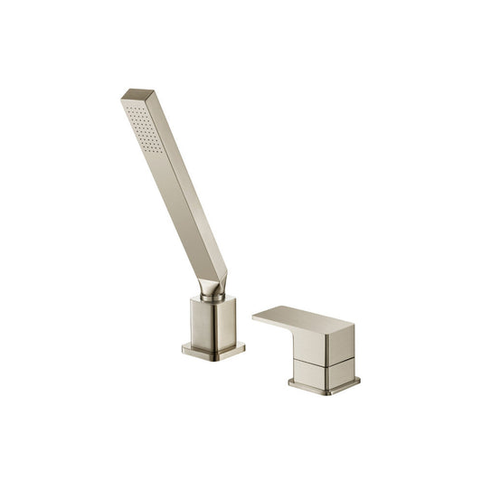 Flusso Faucets Serie 196 Deck Diverter With Holder and Hose in Brushed Nickel