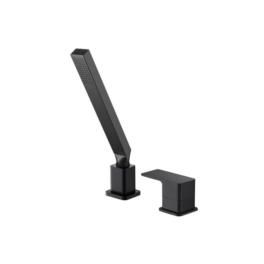 Flusso Faucets Serie 196 Deck Diverter With Holder and Hose in Matte Black