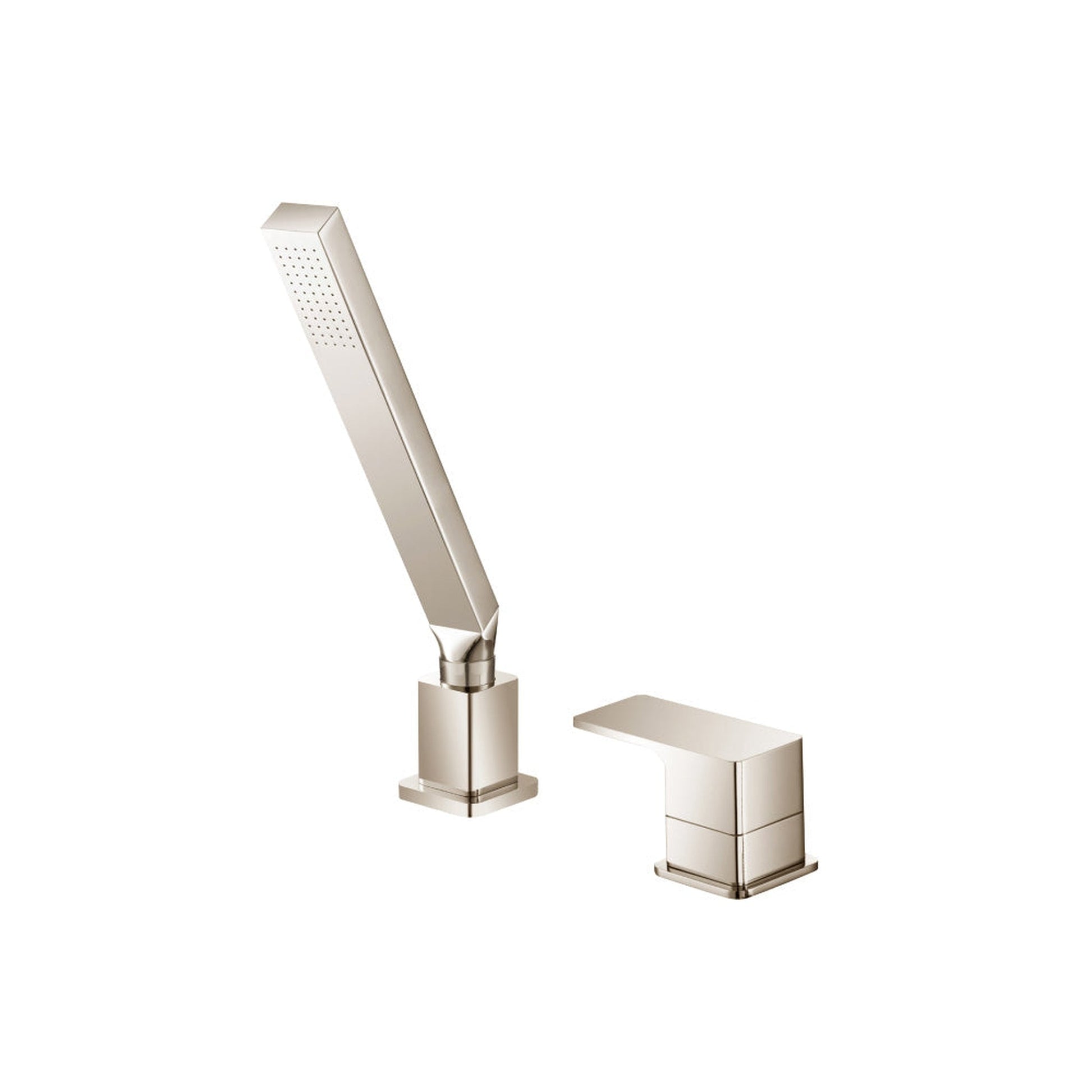 Flusso Faucets Serie 196 Deck Diverter With Holder and Hose in Polished Nickel