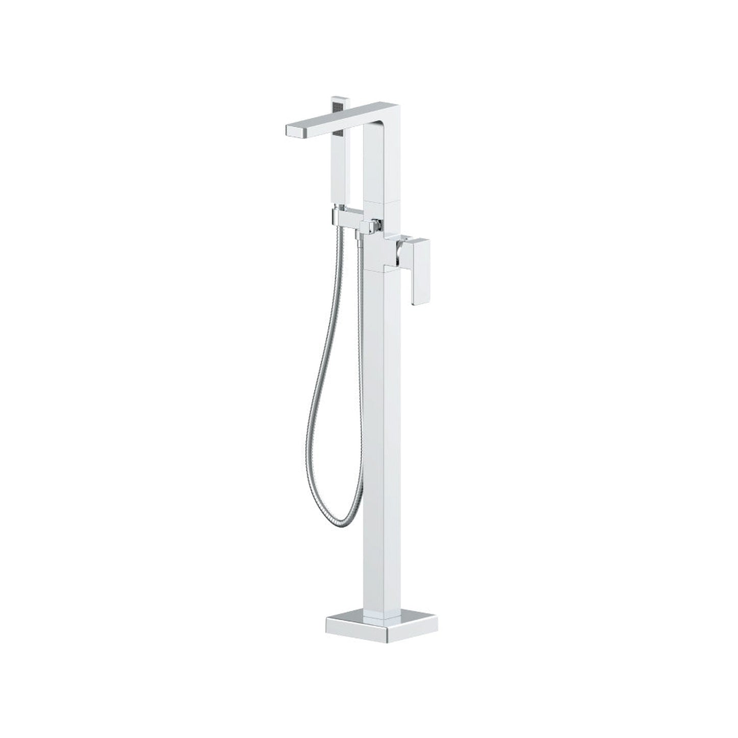 Flusso Faucets Serie 196 Freestanding Floor Mount Bathtub / Tub Filler With Hand Shower in Chrome