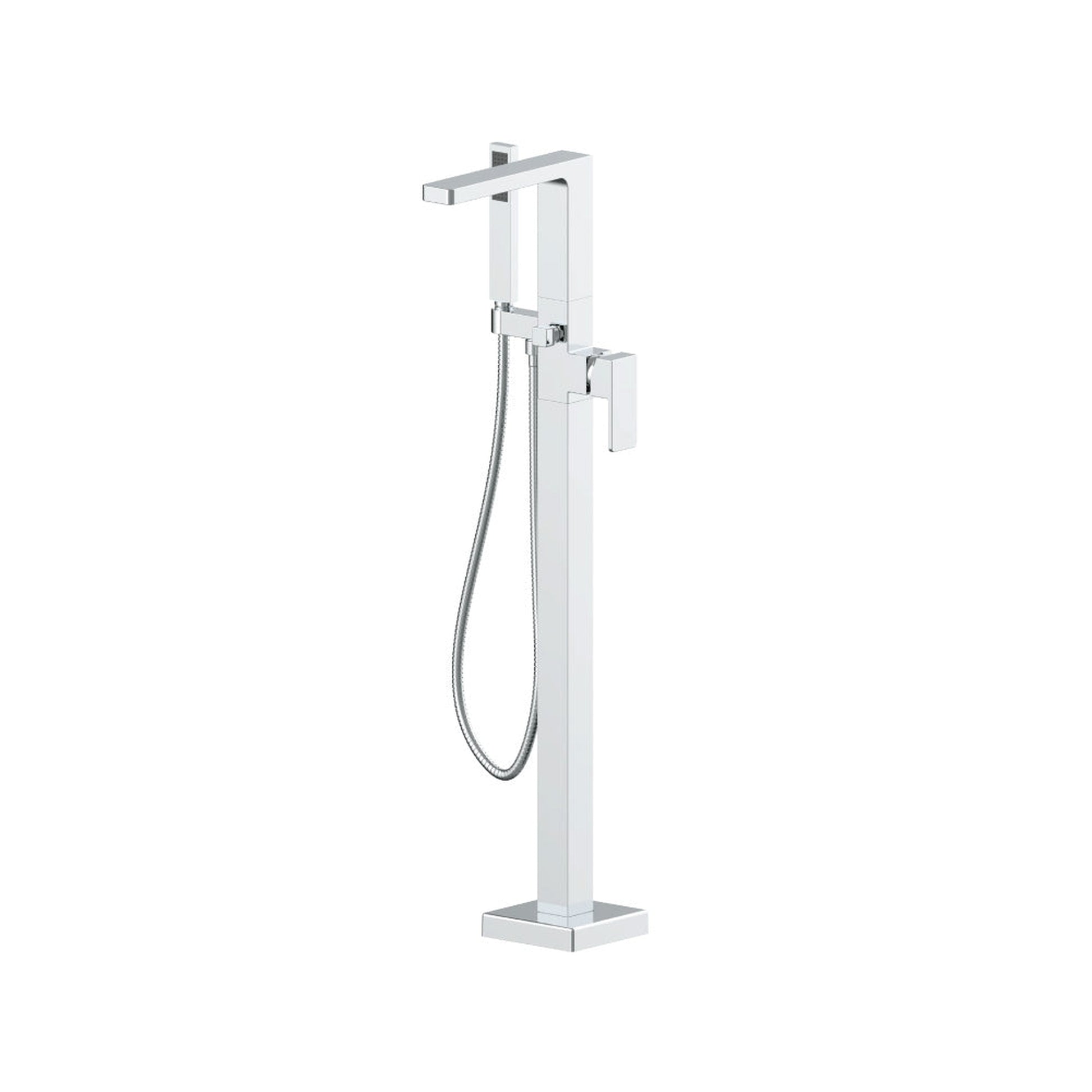 Flusso Faucets Serie 196 Freestanding Floor Mount Bathtub / Tub Filler With Hand Shower in Chrome