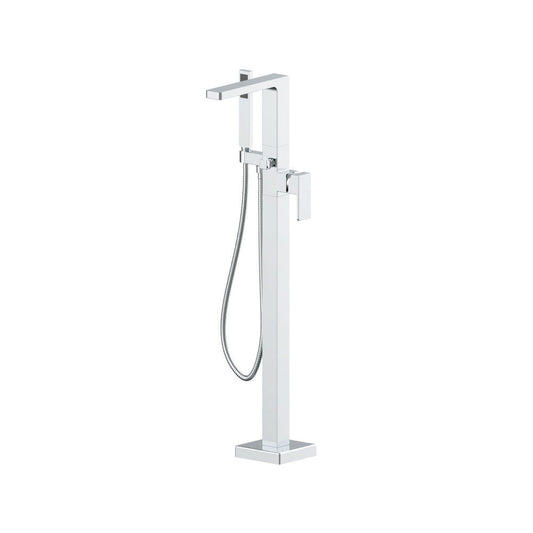 Flusso Faucets Serie 196 Freestanding Floor Mount Bathtub / Tub Filler With Hand Shower in Chrome