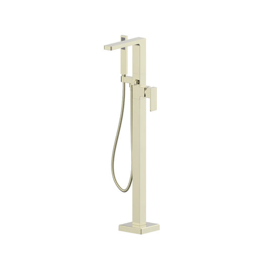 Flusso Faucets Serie 196 Freestanding Floor Mount Bathtub / Tub Filler With Hand Shower in Polished Nickel