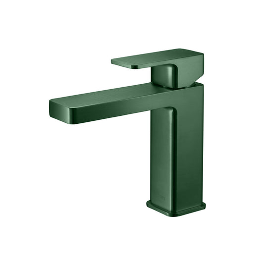 Flusso Faucets Serie 196 Single Hole Top Handle Bathroom Faucet in Leaf Green
