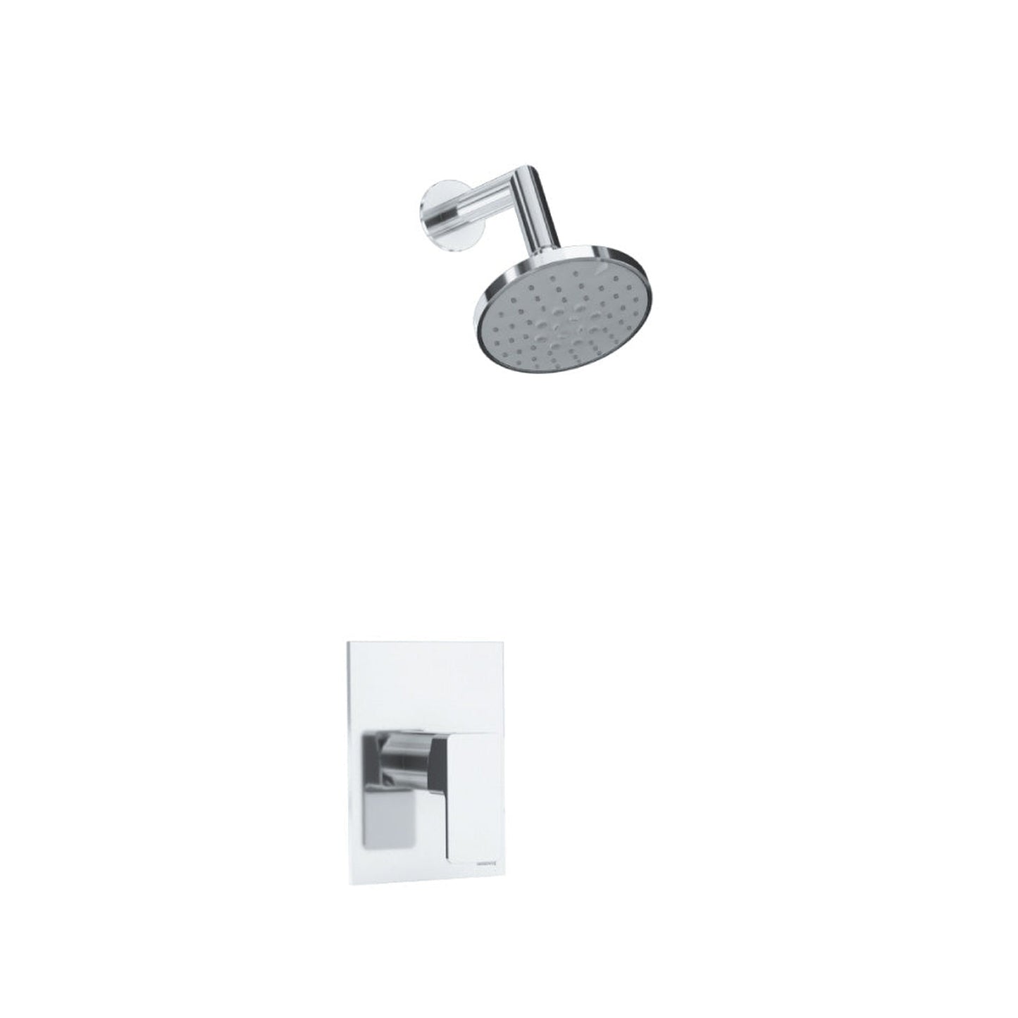 Flusso Faucets Serie 196 Single Output Brushed Nickel PVD Wall-Mounted Shower Set With 3-Function ABS Shower Head, Single Handle Shower Trim and 1-Output Single Control Pressure Balance Valve