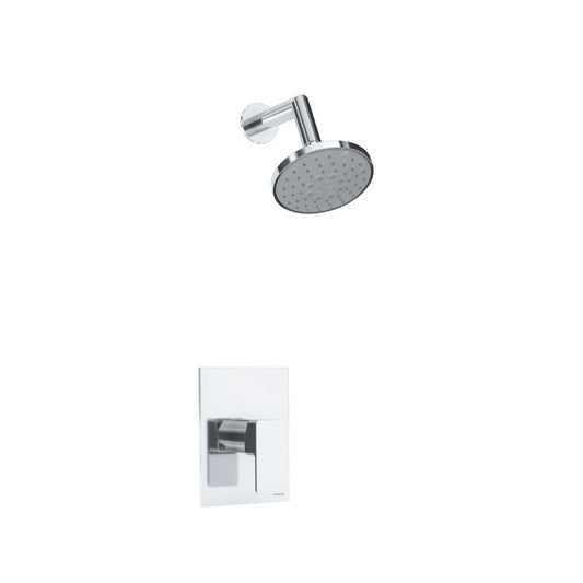 Flusso Faucets Serie 196 Single Output Brushed Nickel PVD Wall-Mounted Shower Set With 3-Function ABS Shower Head, Single Handle Shower Trim and 1-Output Single Control Pressure Balance Valve