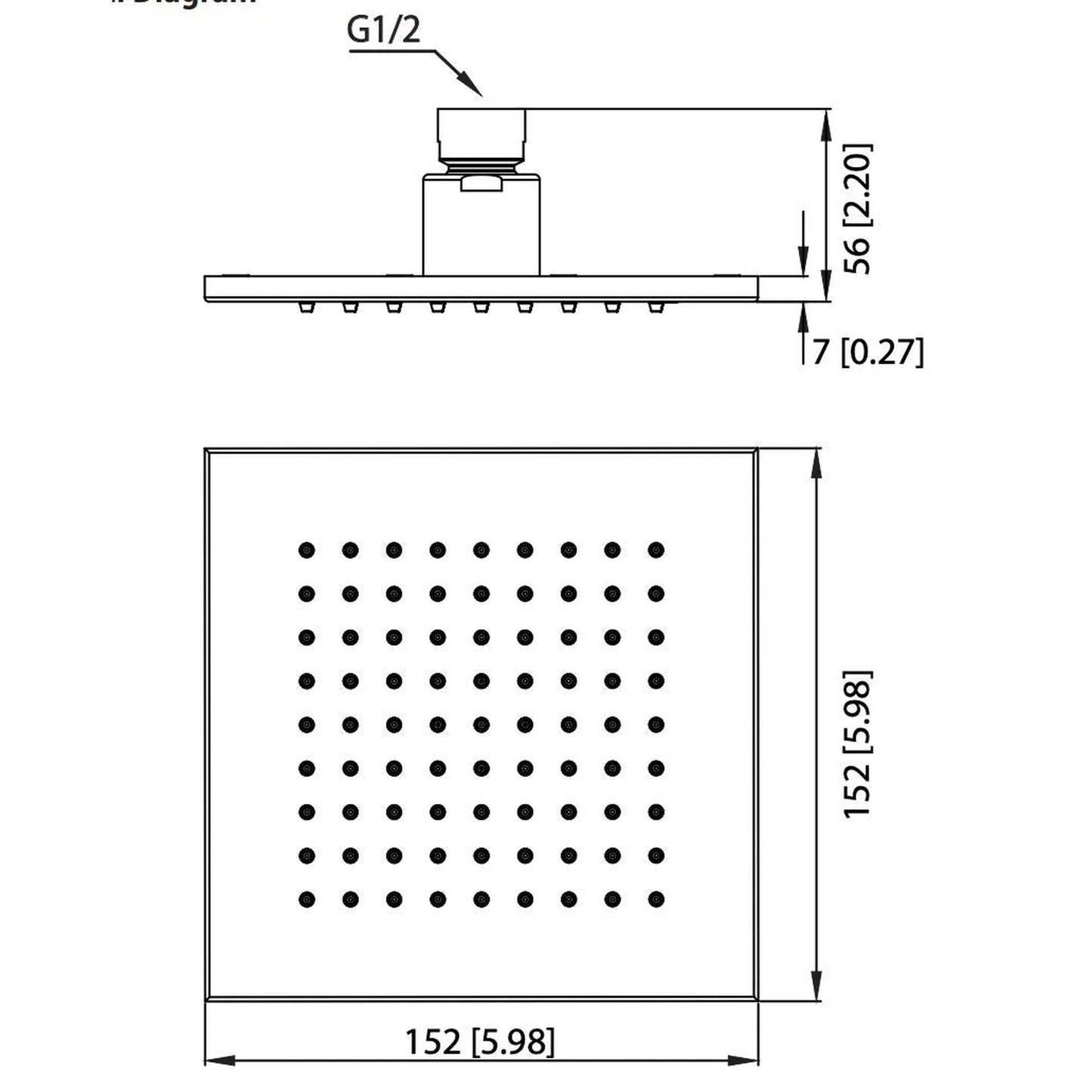 Flusso Faucets Serie 196 Single Output Brushed Nickel PVD Wall-Mounted Shower Set With 6" Solid Brass Rainhead Shower Head, Single Handle Shower Trim and 1-Output Single Control Pressure Balance Valve