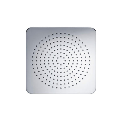 Flusso Faucets Serie 196 Single Output Chrome Wall-Mounted Shower Set With Single Function Square Rain Shower Head, Two-Handle Shower Trim and 1-Output Wall-Mounted Thermostatic Shower Valve With Integrated Volume Control