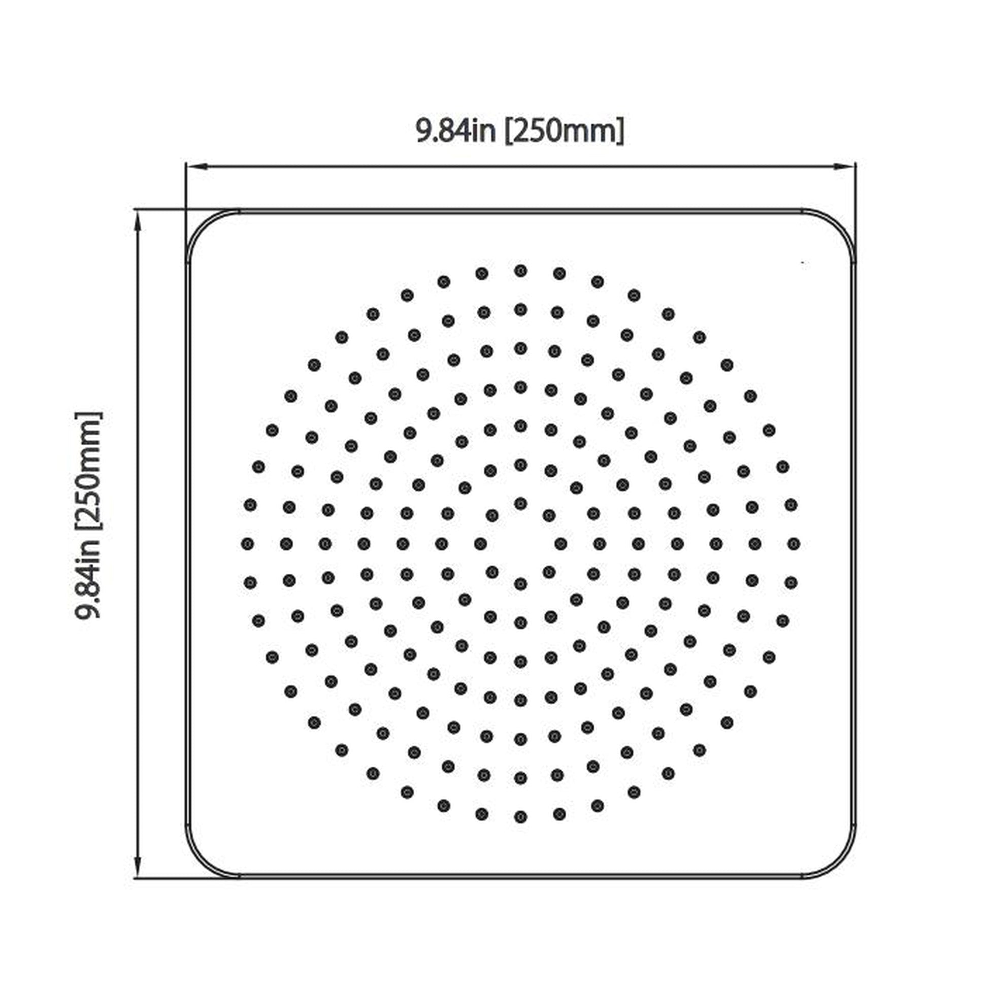 Flusso Faucets Serie 196 Single Output Chrome Wall-Mounted Shower Set With Single Function Square Rain Shower Head, Two-Handle Shower Trim and 1-Output Wall-Mounted Thermostatic Shower Valve With Integrated Volume Control