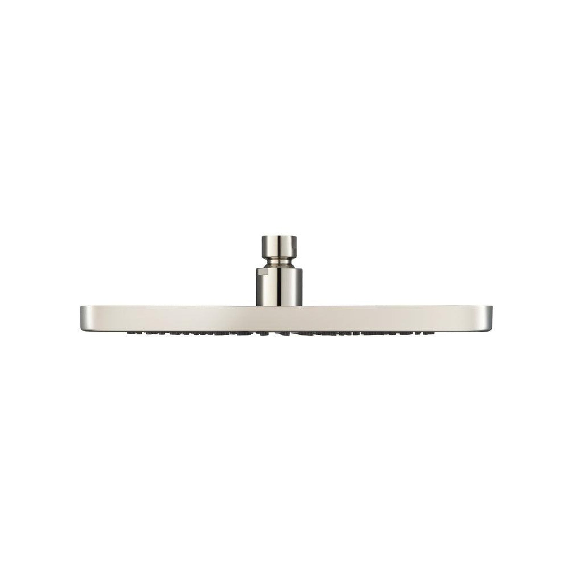 Flusso Faucets Serie 196 Single Output Polished Nickel PVD Wall-Mounted Shower Set With Single Function Square Rain Shower Head, Two-Handle Shower Trim and 1-Output Wall-Mounted Thermostatic Shower Valve With Integrated Volume Control