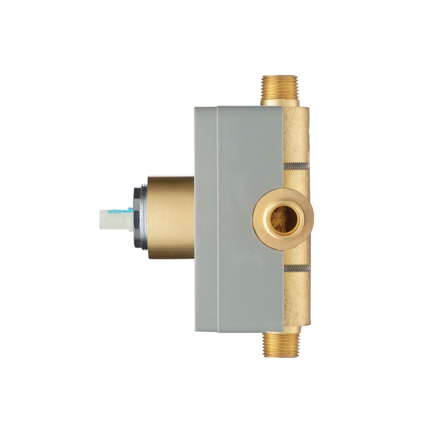 Flusso Faucets Serie 196 Single Output Satin Brass PVD Wall-Mounted Shower Set With 6" Solid Brass Rainhead Shower Head, Single Handle Shower Trim and 1-Output Single Control Pressure Balance Valve