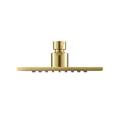 Flusso Faucets Serie 196 Single Output Satin Brass PVD Wall-Mounted Shower Set With 6" Solid Brass Rainhead Shower Head, Single Handle Shower Trim and 1-Output Single Control Pressure Balance Valve