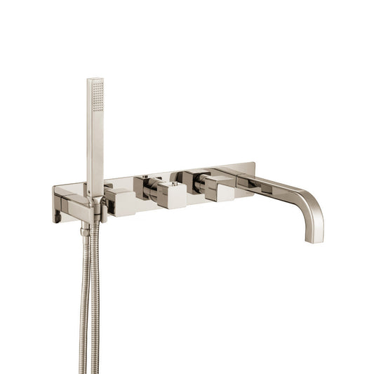 Flusso Faucets Serie 196 Trim for Wall Mount Tub Filler With Hand Shower in Polished Nickel