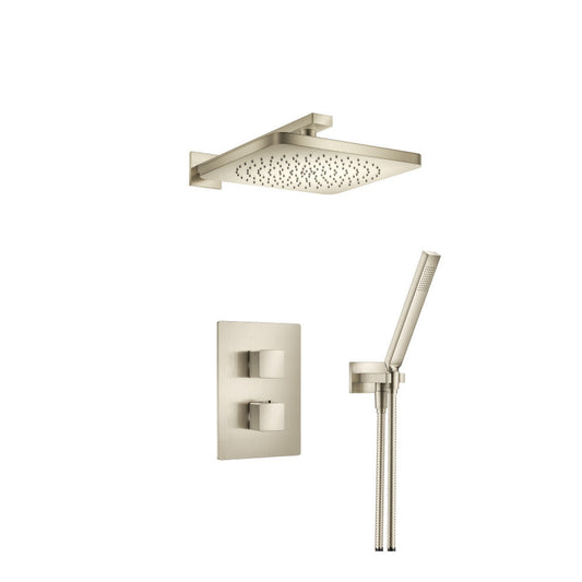 Flusso Faucets Serie 196 Two Output Shower Set With Shower Head and Hand Held in Brushed Nickel (196.7050BN)