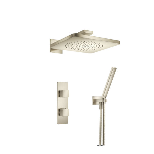 Flusso Faucets Serie 196 Two Output Shower Set With Shower Head and Hand Held in Brushed Nickel (196.7250BN)